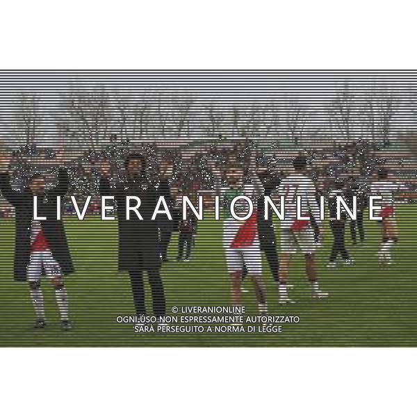 VENEZIA - REGGIANA CAMPIONATO CALCIO SERIE B 01.04.2024 NELLA FOTO ESULTANZA E FESTEGGIAMENTI A FINE GARA DEI GIOCATORI DELLA REGGIANA © AGENZIA ALDO LIVERANI SAS