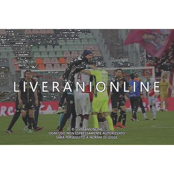 VENEZIA - REGGIANA CAMPIONATO CALCIO SERIE B 01.04.2024 NELLA FOTO ESULTANZA E FESTEGGIAMENTI A FINE GARA DEI GIOCATORI DELLA REGGIANA © AGENZIA ALDO LIVERANI SAS