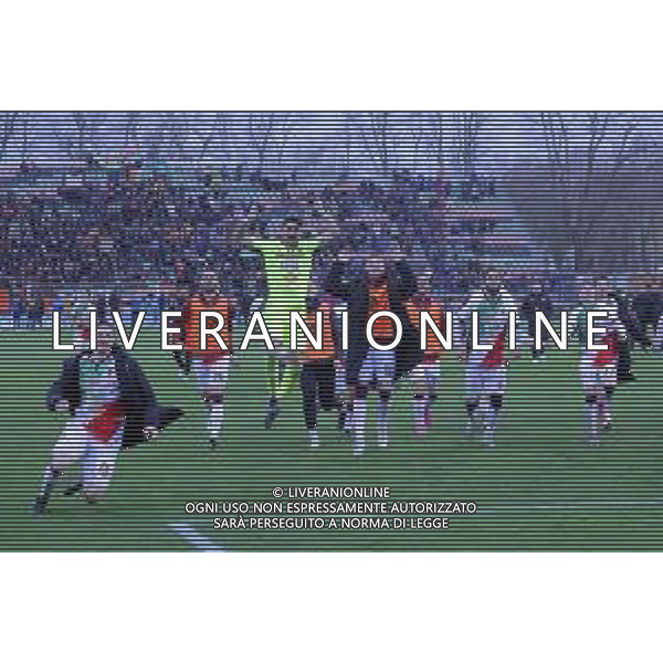 VENEZIA - REGGIANA CAMPIONATO CALCIO SERIE B 01.04.2024 NELLA FOTO ESULTANZA E FESTEGGIAMENTI A FINE GARA DEI GIOCATORI DELLA REGGIANA © AGENZIA ALDO LIVERANI SAS