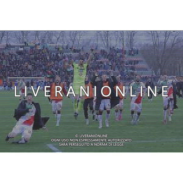 VENEZIA - REGGIANA CAMPIONATO CALCIO SERIE B 01.04.2024 NELLA FOTO ESULTANZA E FESTEGGIAMENTI A FINE GARA DEI GIOCATORI DELLA REGGIANA © AGENZIA ALDO LIVERANI SAS