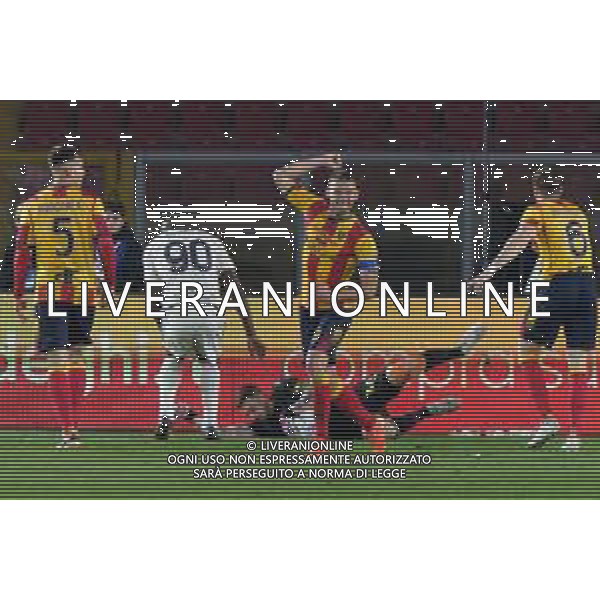 TVEM Alexis Blin of US Lecce celebrates during the Italian soccer Serie A match US Lecce vs AS Roma on April 1, 2024 at Via del Mare Stadium in Lecce, Italy. Photo Emmanuele Mastrodonato/agenzia Liverani