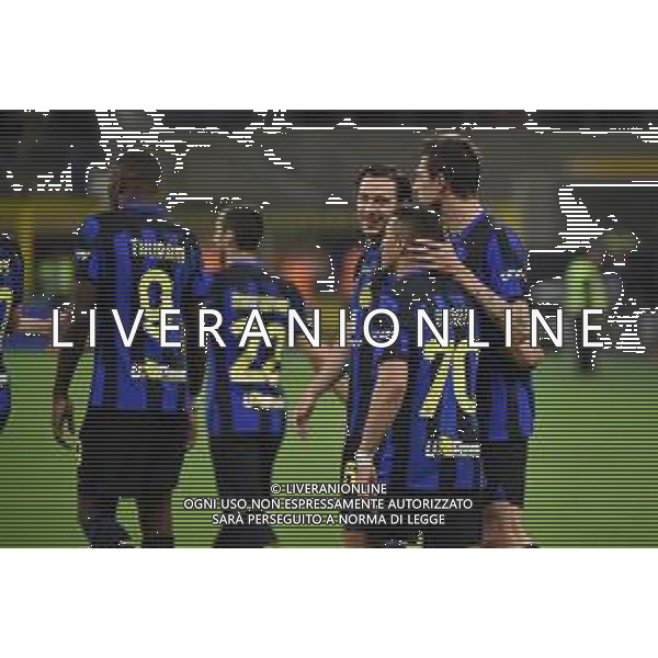 Inter vs Empoli nella foto esultanza Inter dopo il gol del 2 a 0 Milano 01-04-2024 Stadio Giuseppe Meazza - San Siro Campionato Serie A TIM - 30a giornata foto Roberto Garavaglia/Agenzia Aldo Liverani sas/ AGENZIA ALDO LIVERANI SAS