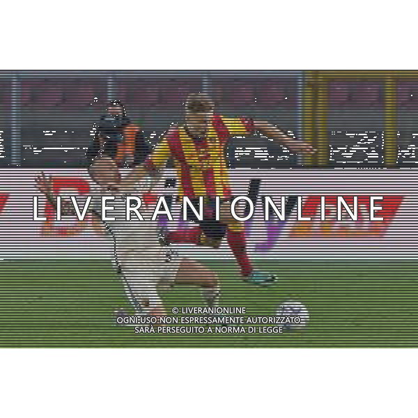 TVEM José Ángel Esmorís Tasende Angelino of AS Roma and Pontus Almqvist of US Lecce during the Italian soccer Serie A match US Lecce vs AS Roma on April 1, 2024 at Via del Mare Stadium in Lecce, Italy. Photo Emmanuele Mastrodonato/agenzia Liverani / AGENZIA ALDO LIVERANI SAS