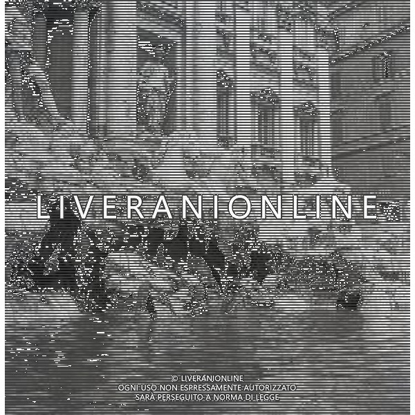 NEG-1950-1955 ROMA FONTANA DI TREVI NELLA FOTO PULIZIA DELLA FONTANA DI TREVI AG ALDO LIVERANI SAS 