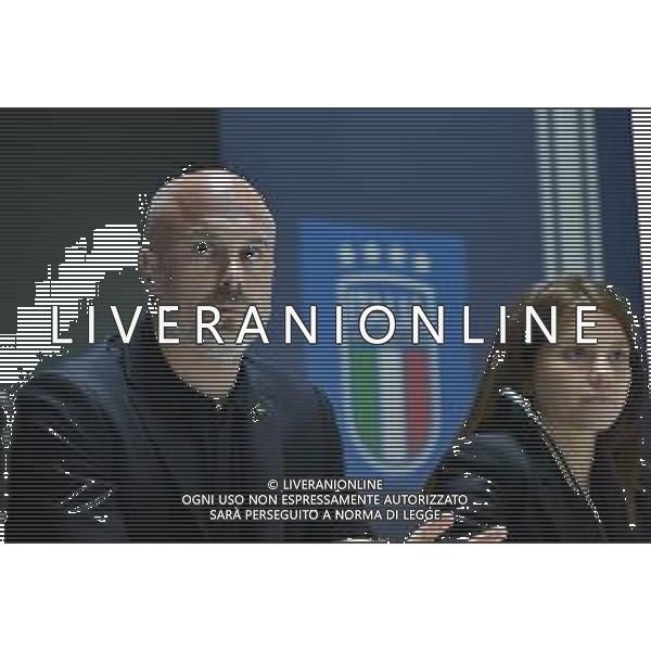 COSENZA, 4 Aprile 2024: Andrea Soncin durante la conferenza stampa al San Vito-Marulla prima della gara tra Italia-Paesi Bassi valevole per le qualificazioni ad Euro 2025 -Nazionale Italiana Calcio Femminile Conferenza Stampa Cosenza, 04.04.2024 ©Andrea Rosito / AGENZIA ALDO LIVERANI SAS