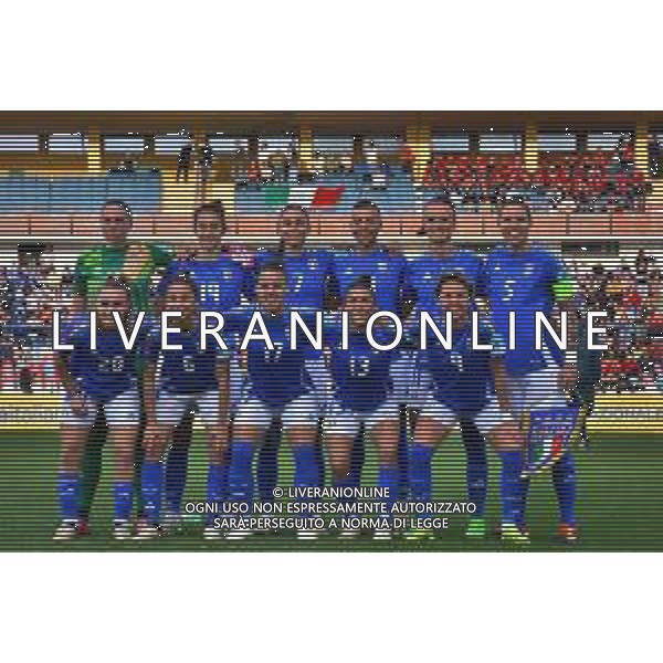 Foto Andrea Rosito 5 Aprile 2024 Cosenza, Italia calcio Italia vs Paesi - Women\'s European Qualifiers 2025 - Stadio San Vito-Gigi Marulla. Nella foto: La formazione iniziale AG ALDO LIVERANI SAS