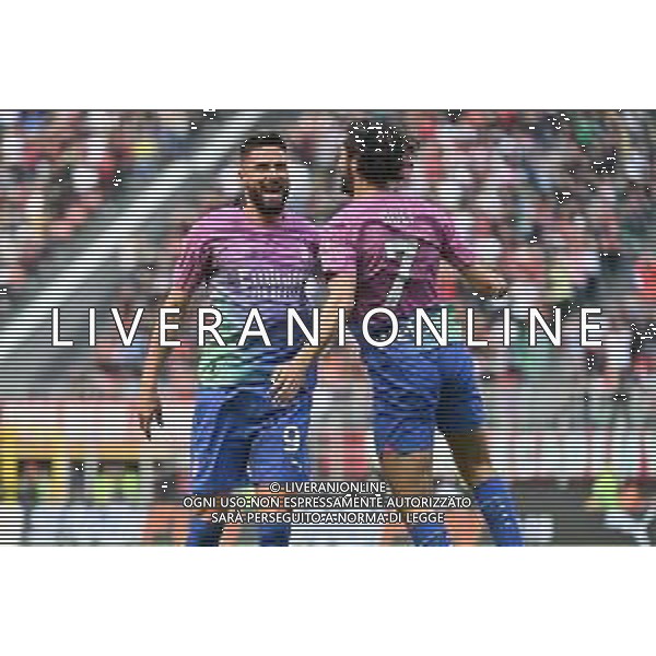 Milan vs Lecce nella foto Olivier Giroud (Milan) e Yacine Adli (Milan) esultano dopo il gol del 2 a 0 Milano 06-04-2024 Stadio Giuseppe Meazza - San Siro Campionato Serie A TIM - 31a giornata foto Roberto Garavaglia/Agenzia Aldo Liverani sas/ AGENZIA ALDO LIVERANI SAS