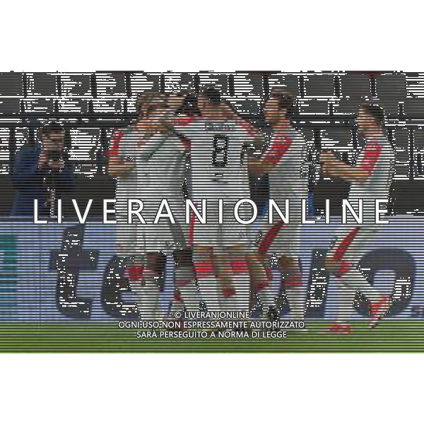 TVEM US players of Cremonese celebrates after scoring a goal during the Italian Serie B match between SSC Bari vs US Cremonese on April 5, 2024 at the San Nicola stadium in Bari, Italy. Photo by Emmanuele Mastrodonato/agenzia Aldo Liverani sas /AGENZIA ALDO LIVERANI SAS