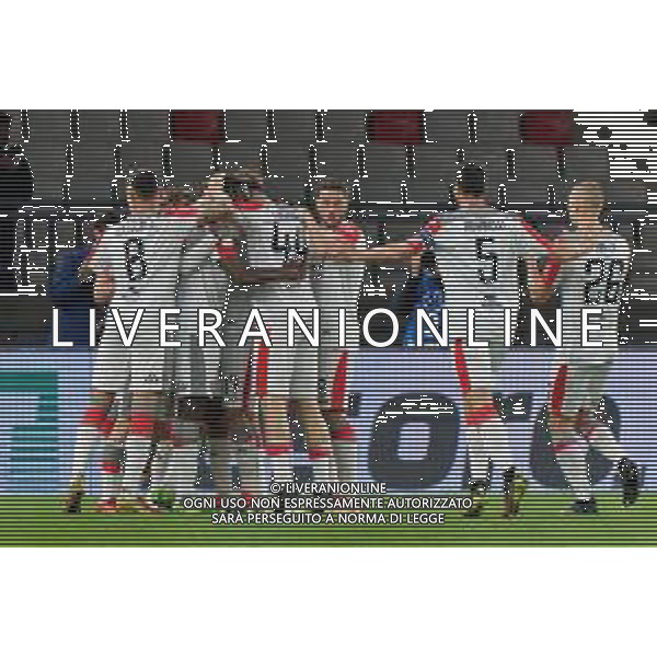TVEM US players of Cremonese celebrates after scoring a goal during the Italian Serie B match between SSC Bari vs US Cremonese on April 5, 2024 at the San Nicola stadium in Bari, Italy. Photo by Emmanuele Mastrodonato/agenzia Aldo Liverani sas /AGENZIA ALDO LIVERANI SAS