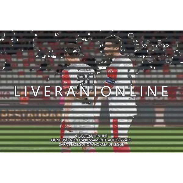 TVEM Franco Vazquez of US Cremonese and Luca Ravanelli of US Cremonese during the Italian Serie B match between SSC Bari vs US Cremonese on April 5, 2024 at the San Nicola stadium in Bari, Italy. Photo by Emmanuele Mastrodonato/agenzia Aldo Liverani sas /AGENZIA ALDO LIVERANI SAS