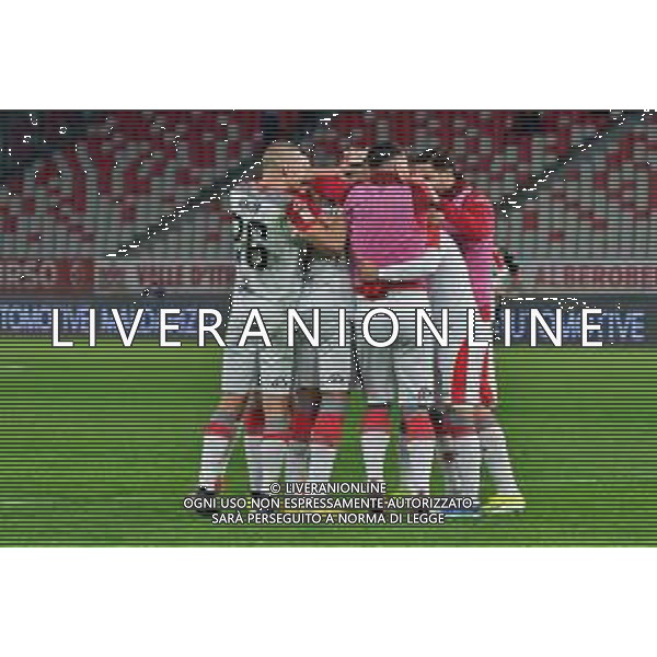 TVEM Michele Collocolo of US Cremonese celebrates after scoring a goal with teammates during the Italian Serie B match between SSC Bari vs US Cremonese on April 5, 2024 at the San Nicola stadium in Bari, Italy. Photo by Emmanuele Mastrodonato/agenzia Aldo Liverani sas /AGENZIA ALDO LIVERANI SAS