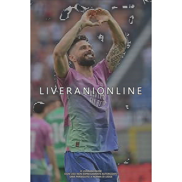 Milan vs Lecce nella foto Olivier Giroud (Milan) esultanza a fine partita Milano 06-04-2024 Stadio Giuseppe Meazza - San Siro Campionato Serie A TIM - 31a giornata foto Roberto Garavaglia/Agenzia Aldo Liverani sas /AGENZIA ALDO LIVERANI SAS