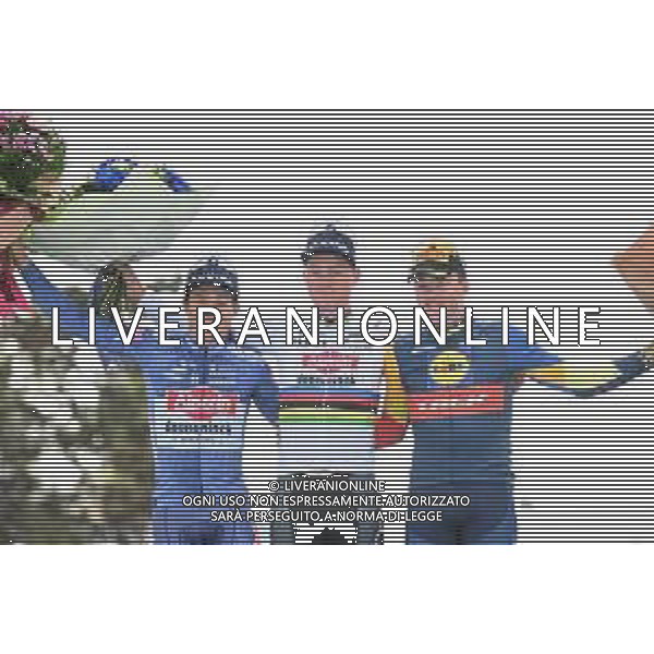 07-04-2024 Paris - Roubaix; 2024, Alpecin - Deceuninck; 2024, Lidl - Trek; Van Der Poel, Mathieu; Philipsen, Jasper; Pedersen, Mads; Roubaix; ©SIROTTI / AGENZIA ALDO LIVERANI SAS