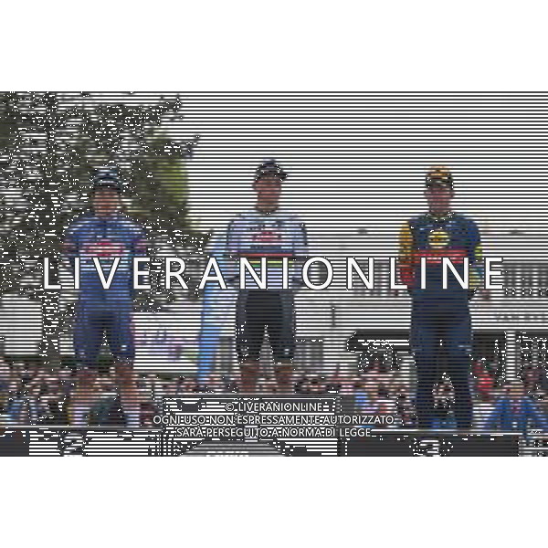 07-04-2024 Paris - Roubaix; 2024, Alpecin - Deceuninck; 2024, Lidl - Trek; Van Der Poel, Mathieu; Philipsen, Jasper; Pedersen, Mads; Roubaix; ©SIROTTI / AGENZIA ALDO LIVERANI SAS