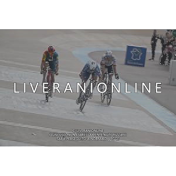 07-04-2024 Paris - Roubaix; 2024, Alpecin - Deceuninck; 2024, Lidl - Trek; 2024, Uae Team Emirates; Philipsen, Jasper; Pedersen, Mads; Politt, Nils; Roubaix; ©SIROTTI / AGENZIA ALDO LIVERANI SAS