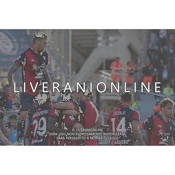 7-4-2024. Cagliari calcio-Atalanta Bergamasca calcio. 31° giornata campionato calcio italiano Serie A 2023/2024, stadio Unipol Domus Cagliari. Foto Salvatore Moi/Agenzia Aldo Liverani s.as. Nella foto: Gol ed esultanza del Cagliari in casa contro Atalanta. Segna: Tommaso Augello Cagliari ©MOI SALVATORE / AGENZIA ALDO LIVERANI SAS