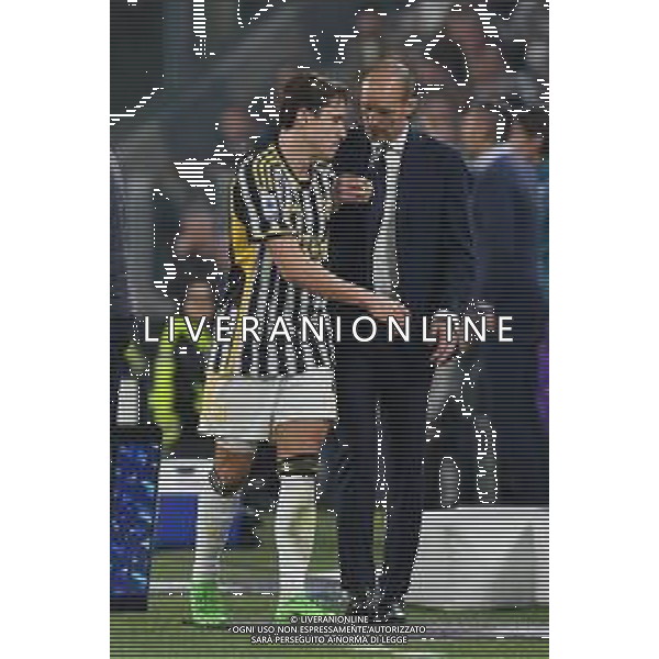 Torino 07.04.2024 Allianz Stadium @Alessandro Falzone/Ag. Aldo Liverani sas Juventus vs Fiorentina Campionato Calcio Serie A TIM 2023/2024 31a giornata Nella foto : MASSIMILIANO ALLEGRI CON FEDERICO CHIESA ©Falzone / AGENZIA ALDO LIVERANI SAS
