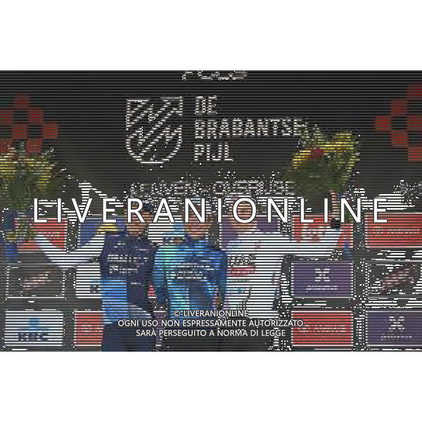10-04-2024 Brabantse Pijl; 2024, Decathlon - Ag2r La Mondiale; 2024, Israel - Premier Tech; 2024, Uae Team Emirates; Cosnefroy, Benoit; Teuns, Dylan; Wellens, Tim; Overijse; ©SIROTTI/AGENZIA ALDO LIVERANI SAS