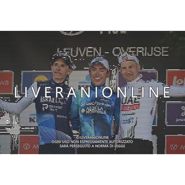 10-04-2024 Brabantse Pijl; 2024, Decathlon - Ag2r La Mondiale; 2024, Israel - Premier Tech; 2024, Uae Team Emirates; Cosnefroy, Benoit; Teuns, Dylan; Wellens, Tim; Overijse; ©SIROTTI/AGENZIA ALDO LIVERANI SAS