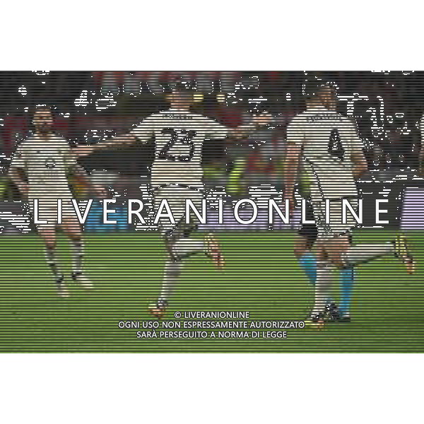 Milan vs Roma nella foto Gianluca Mancini (Roma) esulta dopo il gol dell\'1 a 0 Milano 11-04-2024 Stadio Giuseppe Meazza - San Siro UEFA Europa League - quarti di finale gara di andata foto Roberto Garavaglia/Agenzia Aldo Liverani sas/AGENZIA ALDO LIVERANI SAS