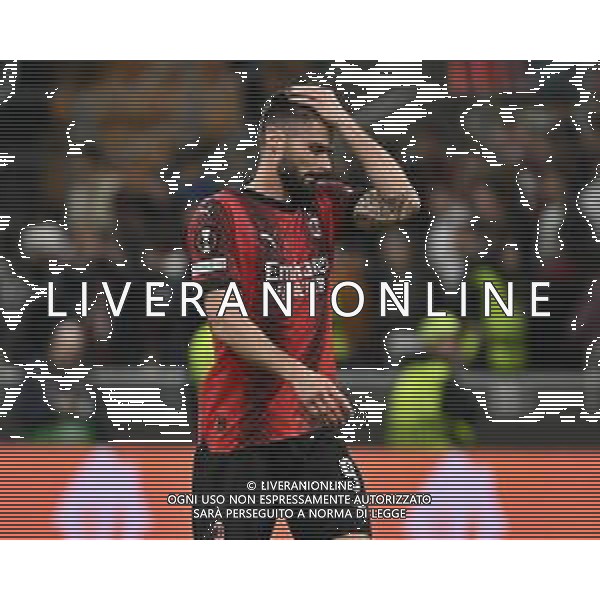 Milan vs Roma nella foto Olivier Giroud (Milan) Milano 11-04-2024 Stadio Giuseppe Meazza - San Siro UEFA Europa League - quarti di finale gara di andata foto Roberto Garavaglia/Agenzia Aldo Liverani sas/AGENZIA ALDO LIVERANI SAS