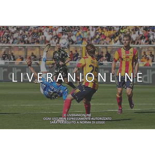 TVEM Matteo Cancellieri of Empoli FC in action against Antonino Gallo of US Lecce during the Italian soccer Serie A match US Lecce vs Empoli on April 13, 2024 at Via del Mare Stadium in Lecce, Italy. Photo Emmanuele Mastrodonato/agenzia Liverani/ AGENZIA ALDO LIVERANI SAS