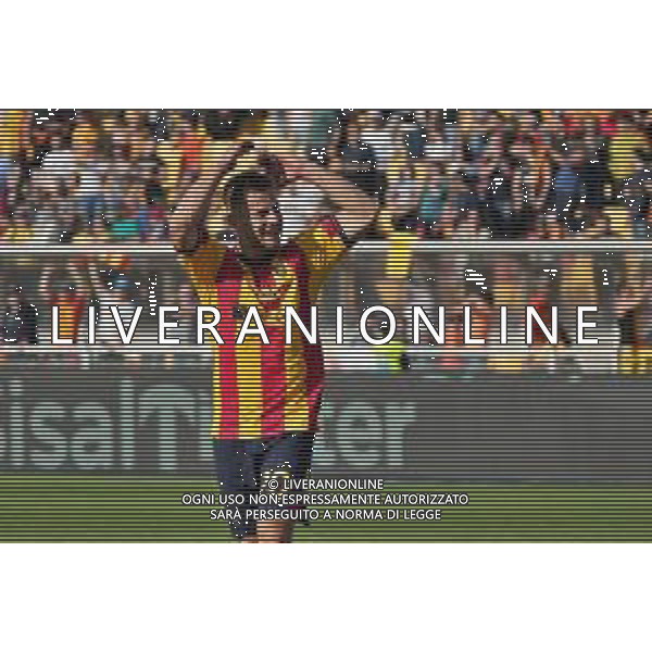 TVEM Ylber Ramadani of US Lecce celebrates the victory during the Italian soccer Serie A match US Lecce vs Empoli on April 13, 2024 at Via del Mare Stadium in Lecce, Italy. Photo Emmanuele Mastrodonato/agenzia Liverani