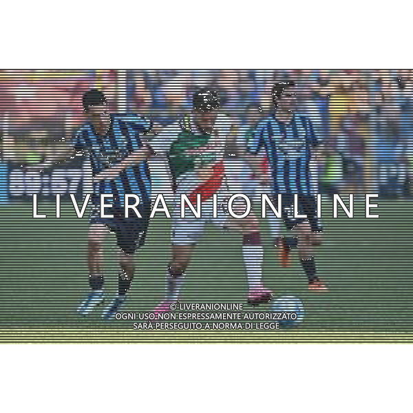 TVRG Lecco vs Reggiana nella foto Nicolo\' Buso (Lecco) e Stefano Pettinari (Reggiana) Lecco 13-04-2024 Stadio Mario Rigamonti - Mario Ceppi Campionato Serie BKT - 33a giornata foto Roberto Garavaglia/Agenzia Aldo Liverani sas