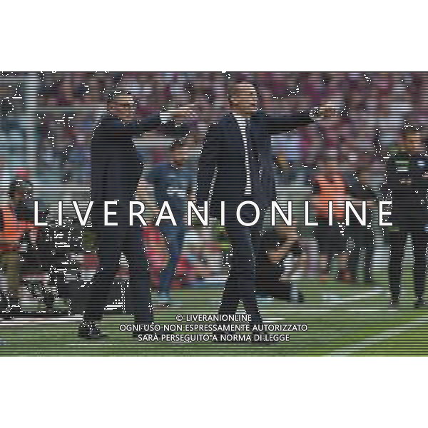 Torino 13.04.2023 Stadio Grande Torino ©Alessandro Falzone/Agenzia Aldo Liverani Torino vs Juventus Campionato Calcio Serie A TIM 2023/2024 32a giornata Nella foto: Marco Landucci e Massimiliano Allegri
