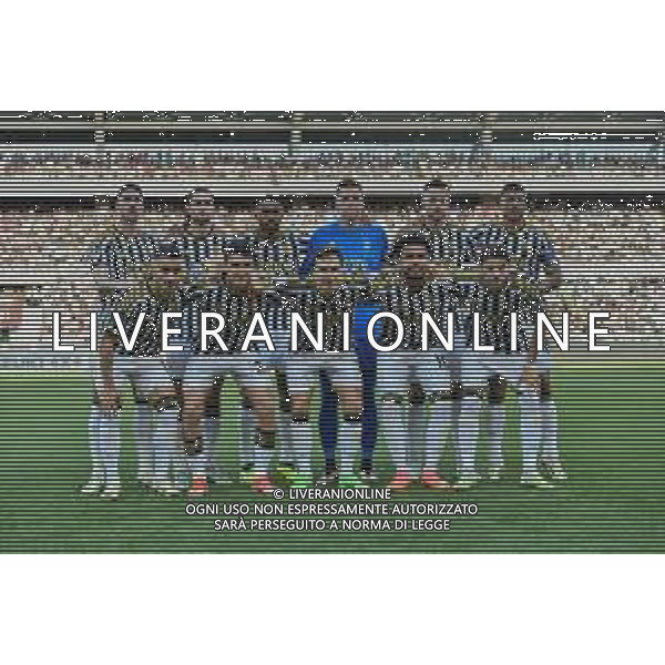 Torino 13.04.2023 Stadio Grande Torino ©Alessandro Falzone/Agenzia Aldo Liverani Torino vs Juventus Campionato Calcio Serie A TIM 2023/2024 32a giornata Nella foto: Formazione Juventus-Vlahovic-Rabiot-Bremer-SzczesnyGatti-Danilo Acc: Kostic-Cambiaso-Chiesa-Mckennie-Locatelli