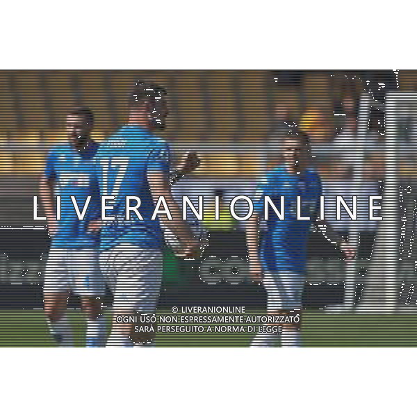 TVEM Alberto Cerri of Empoli FC celebrates after scoring the goal that was disallowed during the Italian soccer Serie A match US Lecce vs Empoli on April 13, 2024 at Via del Mare Stadium in Lecce, Italy. Photo Emmanuele Mastrodonato/agenzia Liverani/ AGENZIA ALDO LIVERANI SAS