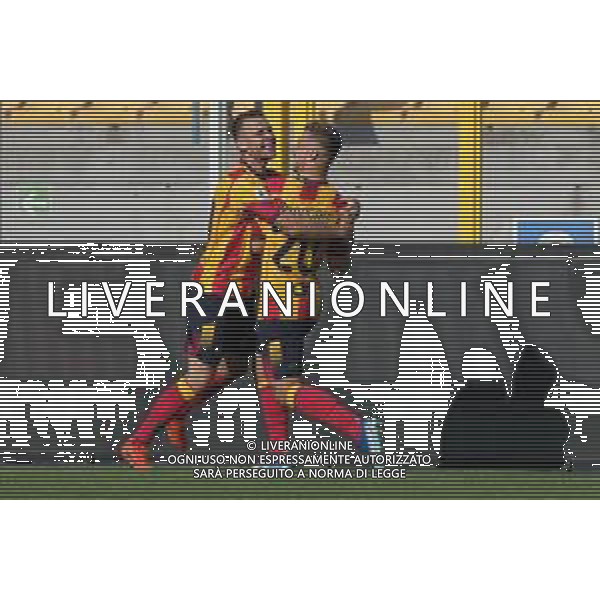TVEM Alexis Blin of US Lecce and Ylber Ramadani of US Lecce celebrates the victory during the Italian soccer Serie A match US Lecce vs Empoli on April 13, 2024 at Via del Mare Stadium in Lecce, Italy. Photo Emmanuele Mastrodonato/agenzia Liverani/ AGENZIA ALDO LIVERANI SAS
