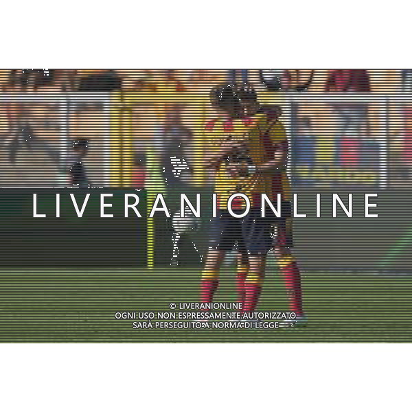TVEM Joan Gonzalez of US Lecce and Santiago Pierotti of US Lecce celebrates the victory during the Italian soccer Serie A match US Lecce vs Empoli on April 13, 2024 at Via del Mare Stadium in Lecce, Italy. Photo Emmanuele Mastrodonato/agenzia Liverani/ AGENZIA ALDO LIVERANI SAS