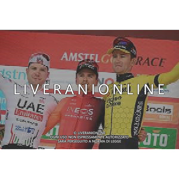 14-04-2024 Amstel Gold Race; 2024, Ineos Grenadiers; 2024, Uae Team Emirates; 2024, Visma - Lease A Bike; Pidcock, Thomas; Hirschi, Marc; Benoot, Tiesj; Valkenburg; ©SIROTTI / AGENZIA ALDO LIVERANI SAS