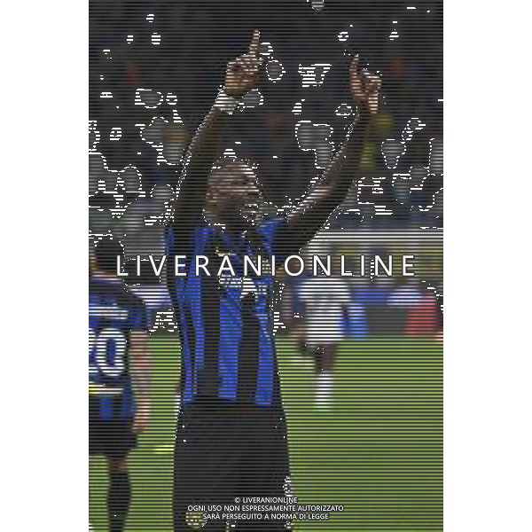 Inter vs Cagliari nella foto Marcus Thuram (Inter) esulta dopo il gol dell\'1 a 0 Milano 14-04-2024 Stadio Giuseppe Meazza - San Siro Campionato Serie A TIM - 32a giornata foto Roberto Garavaglia/Agenzia Aldo Liverani sas / AGENZIA ALDO LIVERANI SAS