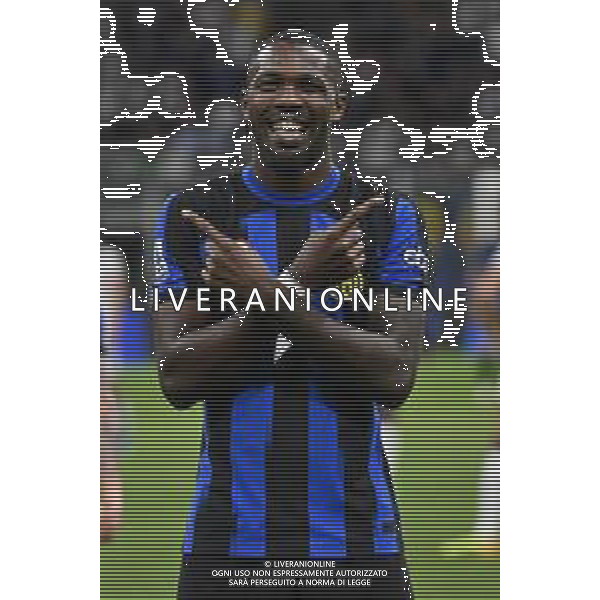 Inter vs Cagliari nella foto Marcus Thuram (Inter) esulta dopo il gol dell\'1 a 0 Milano 14-04-2024 Stadio Giuseppe Meazza - San Siro Campionato Serie A TIM - 32a giornata foto Roberto Garavaglia/Agenzia Aldo Liverani sas