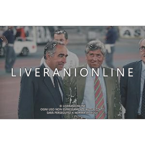 Neg- RETROSPETTIVA FRANCO CARRARO DIRIGENTE SPORTIVO E POLITICO NELLA FOTO FRANCO CARRARO PRESIDENTE FEDERCALCIO CON LUCIANO NIZZOLA NELL\'ANNO 1997 AG ALDO LIVERANI SAS  
