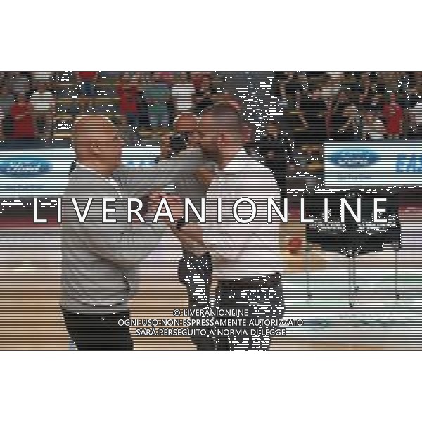 IMOLA 14 07 2024 ANDREA COSTA BASKET-BLACKS FAENZA 92-96 SERIE B NELLA FOTO ALLENATORE BLACKES FAENZA LUIGI GARELLI E EMANUELE DI PAOLANTONIO ALLENATORE ANDREA COSTA BASKET ©SANNA / AGENZIA ALDO LIVERANI SAS  
