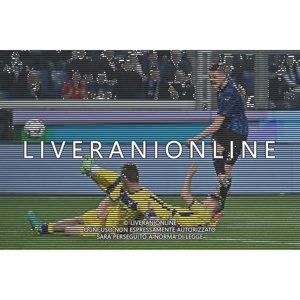 TVRG Atalanta vs Hellas Verona nella foto Emil Holm (Atalanta) occasione da gol fallita sul 2 a 2 Bergamo 15-04-2024 Gewiss Stadium Campionato Serie A TIM - 32a giornata foto Roberto Garavaglia/Agenzia Aldo Liverani sas/ AGENZIA ALDO LIVERANI SAS  