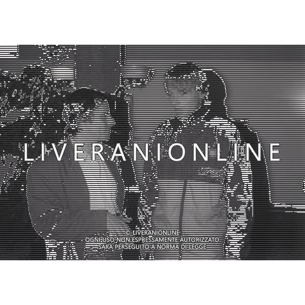 NEG-RETROSPETTIVA ROBERTO VECCHIONI CANTANTE NELLA FOTO ROBERTO VECCHIONI CON DAVIDE FONTOLAN NELL\'ANNO 1990-1991 AD APPIANO GENTILE IN VISITA AL RITIRO INTER AG ALDO LIVERANI SAS  