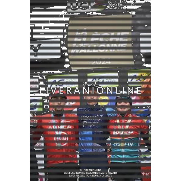 17-04-2024 La Fleche Wallonne; 2024, Israel - Premier Tech; 2024, Arkea - Beb Hotels; Williams, Stephen; Vauquelin, Kevin; Van Gils, Maxim; Huy; ©SIROTTI / AGENZIA ALDO LIVERANI SAS  