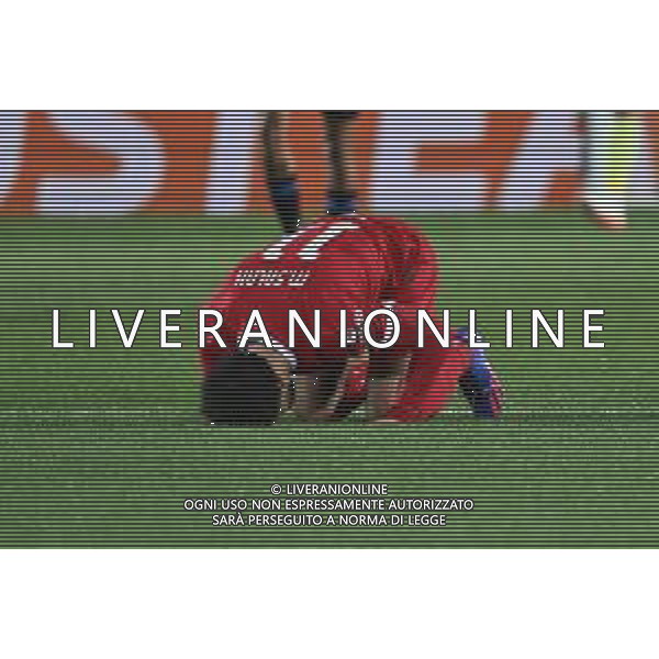 TVRG Atalanta vs Liverpool nella foto Mohamed Salah (Liverpool) esulta dopo il gol dell\'1 a 0 Bergamo 18-04-2024 Gewiss Stadium UEFA Europa League - quarti di finale gara di ritorno foto Roberto Garavaglia/Agenzia Aldo Liverani sas/ AGENZIA ALDO LIVERANI SAS  