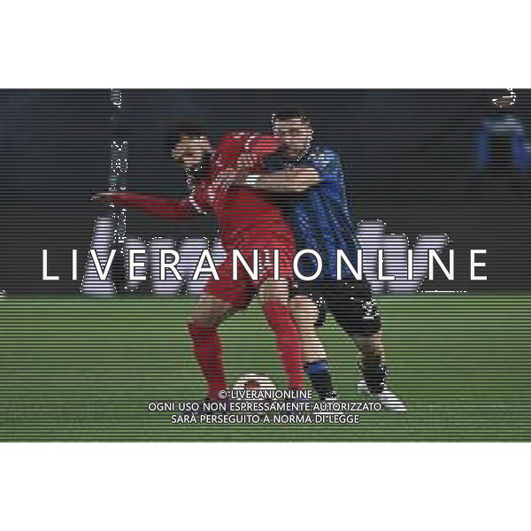TVRG Atalanta vs Liverpool nella foto Mohamed Salah (Liverpool) e Sead Kolasinac (Atalanta) Bergamo 18-04-2024 Gewiss Stadium UEFA Europa League - quarti di finale gara di ritorno foto Roberto Garavaglia/Agenzia Aldo Liverani sas/ AGENZIA ALDO LIVERANI SAS  