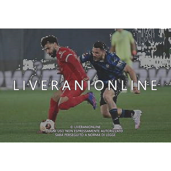 TVRG Atalanta vs Liverpool nella foto Mohamed Salah (Liverpool) e Sead Kolasinac (Atalanta) Bergamo 18-04-2024 Gewiss Stadium UEFA Europa League - quarti di finale gara di ritorno foto Roberto Garavaglia/Agenzia Aldo Liverani sas/ AGENZIA ALDO LIVERANI SAS  