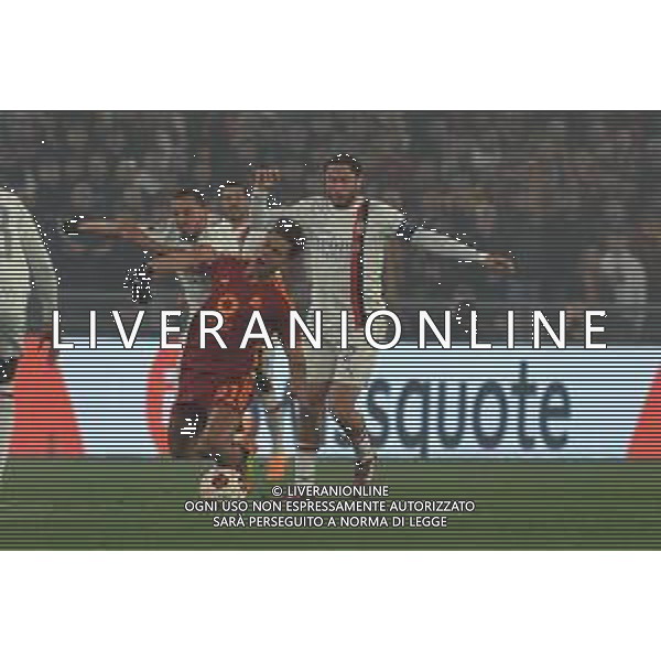 Roma vs Milan - Europa League quarti di finale - Gara di ritorno - Stadio Olimpico - Roma 18-04-2024 nella foto davide Calabria e Dybala Paulo ©Federico Gaetano / AGENZIA ALDO LIVERANI SAS  