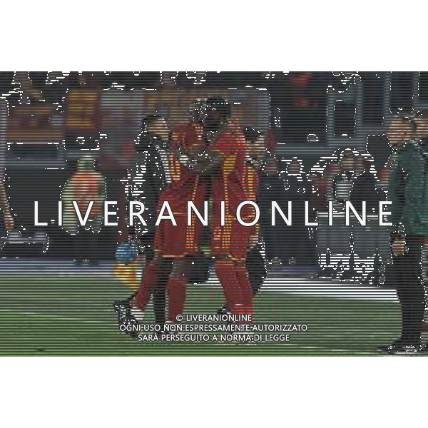 Roma vs Milan - Europa League quarti di finale - Gara di ritorno - Stadio Olimpico - Roma 18-04-2024 nella foto Abraham sostituisce romelu Lukaku ©Federico Gaetano / AGENZIA ALDO LIVERANI SAS  