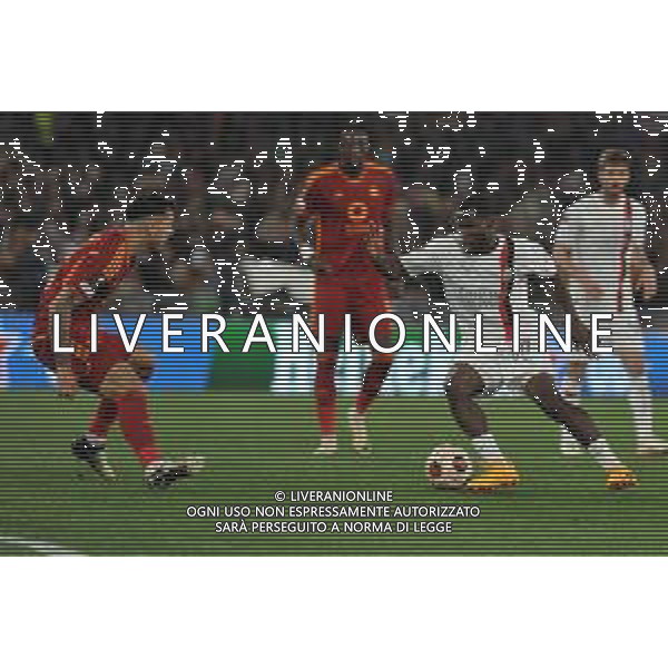 Roma vs Milan - Europa League quarti di finale - Gara di ritorno - Stadio Olimpico - Roma 18-04-2024 nella foto Musah e Paredes ©Federico Gaetano / AGENZIA ALDO LIVERANI SAS  