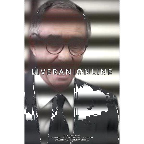 Neg- RETROSPETTIVA FRANCO CARRARO DIRIGENTE SPORTIVO E POLITICO NELLA FOTO FRANCO CARRARO PRESIDENTE FEDERCALCIO NELL\'ANNO 1999-2000 AG ALDO LIVERANI SAS 