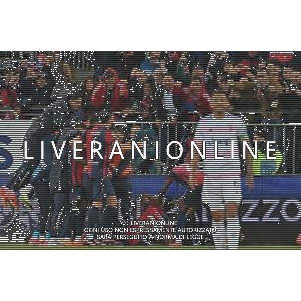 19-4-2024. Cagliari calcio-Juventus F.C. 33° giornata campionato calcio italiano Serie A 2023/2024, stadio Unipol Domus Cagliari. Foto Salvatore Moi/Agenzia Aldo Liverani s.as. Nella foto: Gol ed esultanza del Cagliari in casa contro Juventus. Segna: Yerry Mina Cagliari su rigore ©SALVATORE MOI / AGENZIA ALDO LIVERANI SAS 
