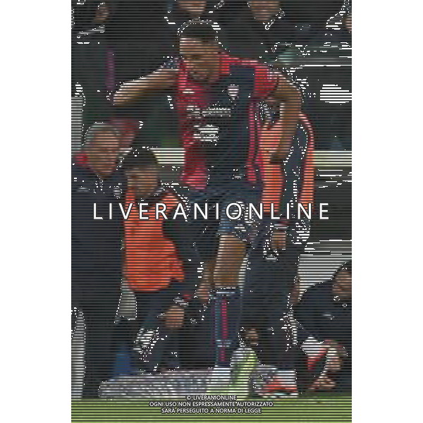19-4-2024. Cagliari calcio-Juventus F.C. 33° giornata campionato calcio italiano Serie A 2023/2024, stadio Unipol Domus Cagliari. Foto Salvatore Moi/Agenzia Aldo Liverani s.as. Nella foto: Gol ed esultanza del Cagliari in casa contro Juventus. Segna: Yerry Mina Cagliari su rigore ©SALVATORE MOI / AGENZIA ALDO LIVERANI SAS 